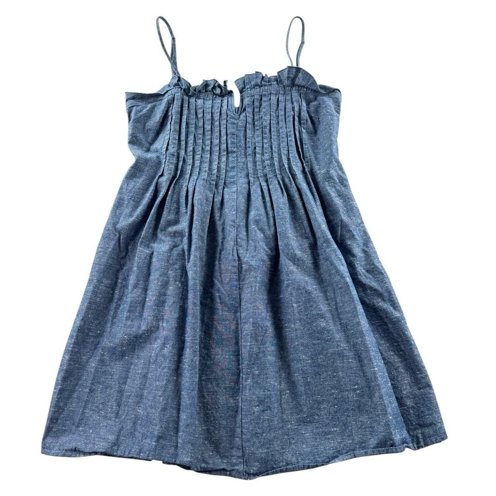 Madewell Denim Pintuck Cami Dress Womens 4 Chambray Blue Sundress 70s Cottage